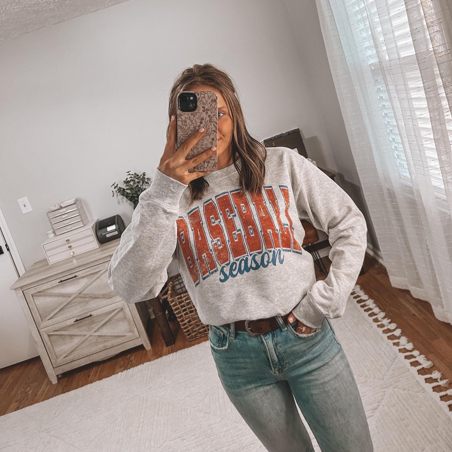 Baseball Season crewneck sweatshirt