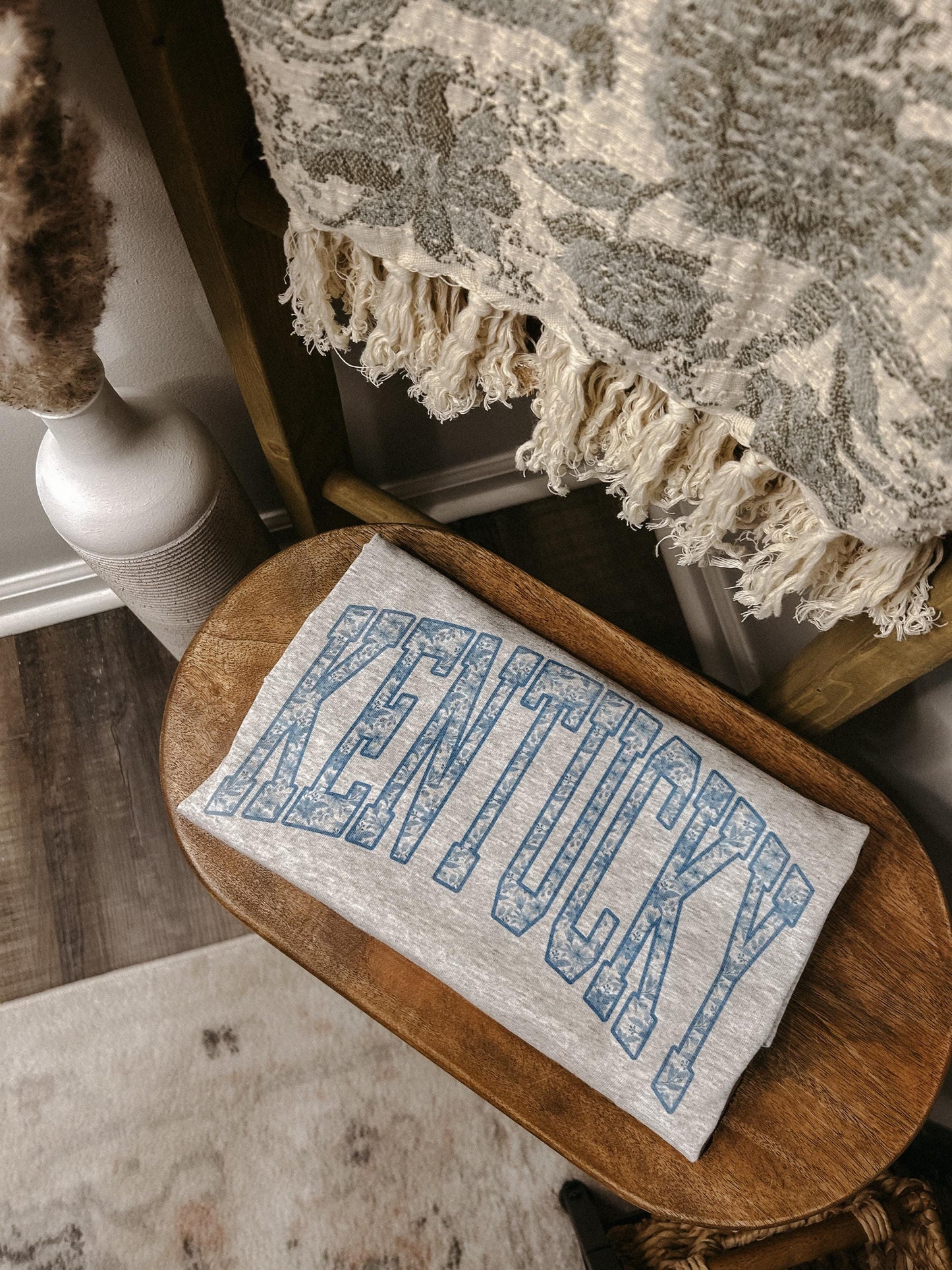 Blue Kentucky Floral Graphic Tee