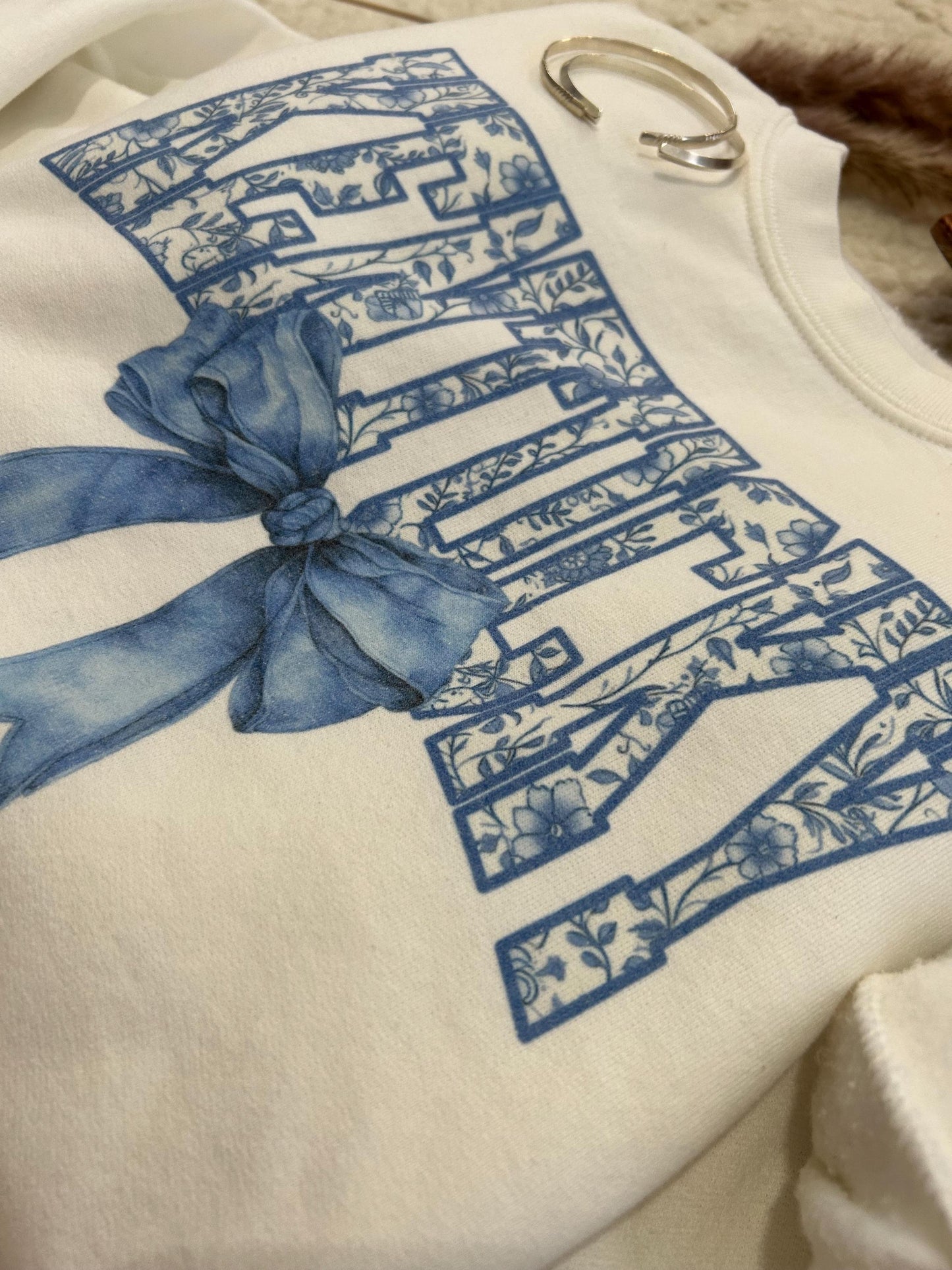 Floral KY with Bow crewneck sweatshirt