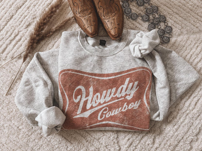 Howdy Cowboy crewneck sweatshirt
