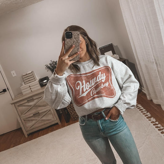 Howdy Cowboy crewneck sweatshirt