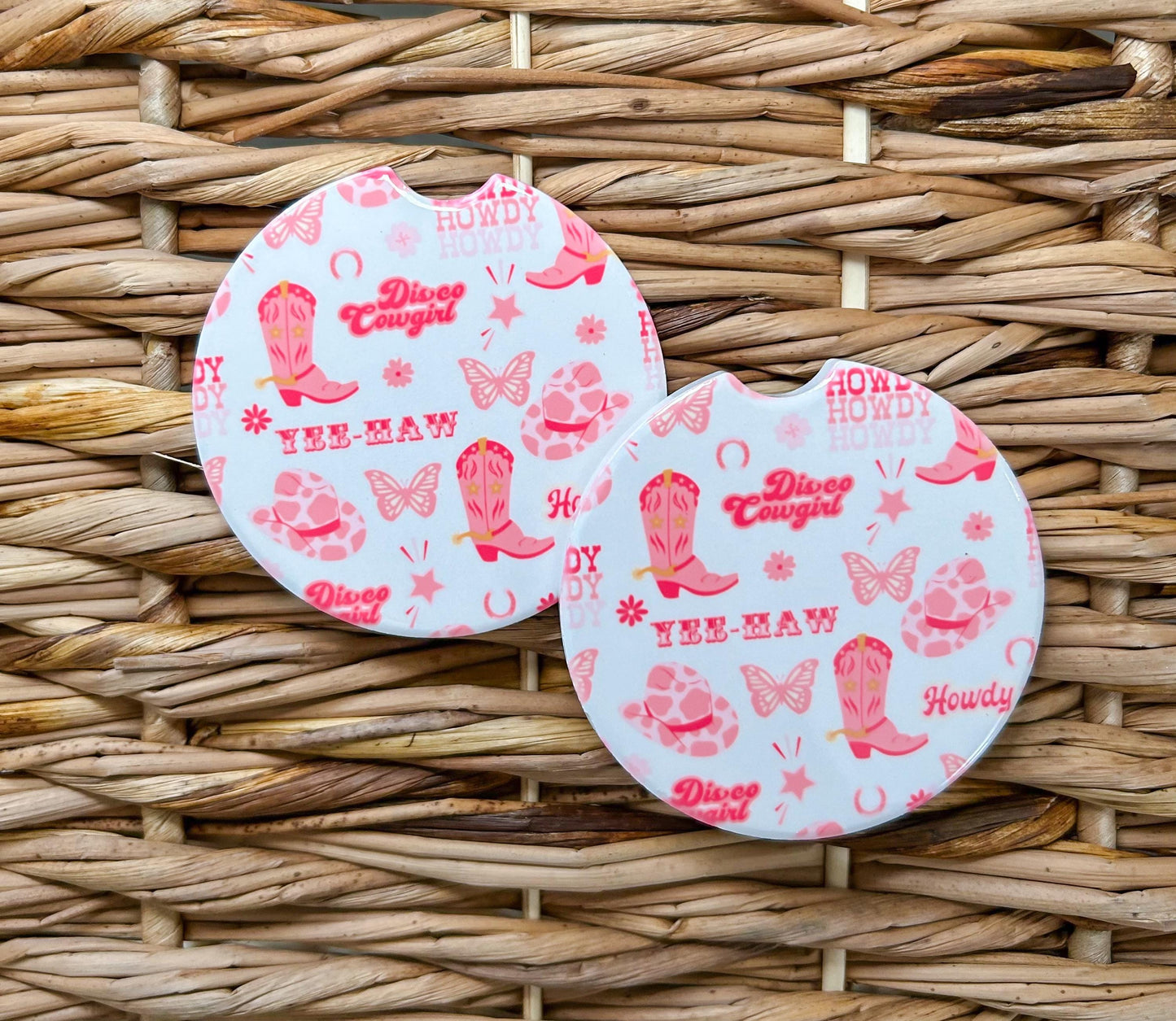 Disco Cowgirl - Ceramic Car Coasters