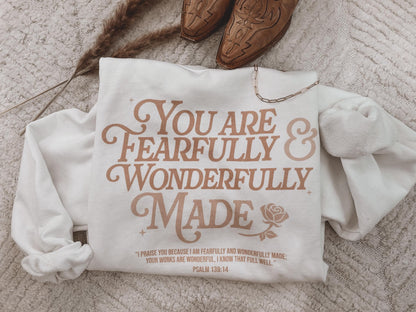 Fearfully & Wonderfully Made - Psalm 139:14 crewneck sweatshirt