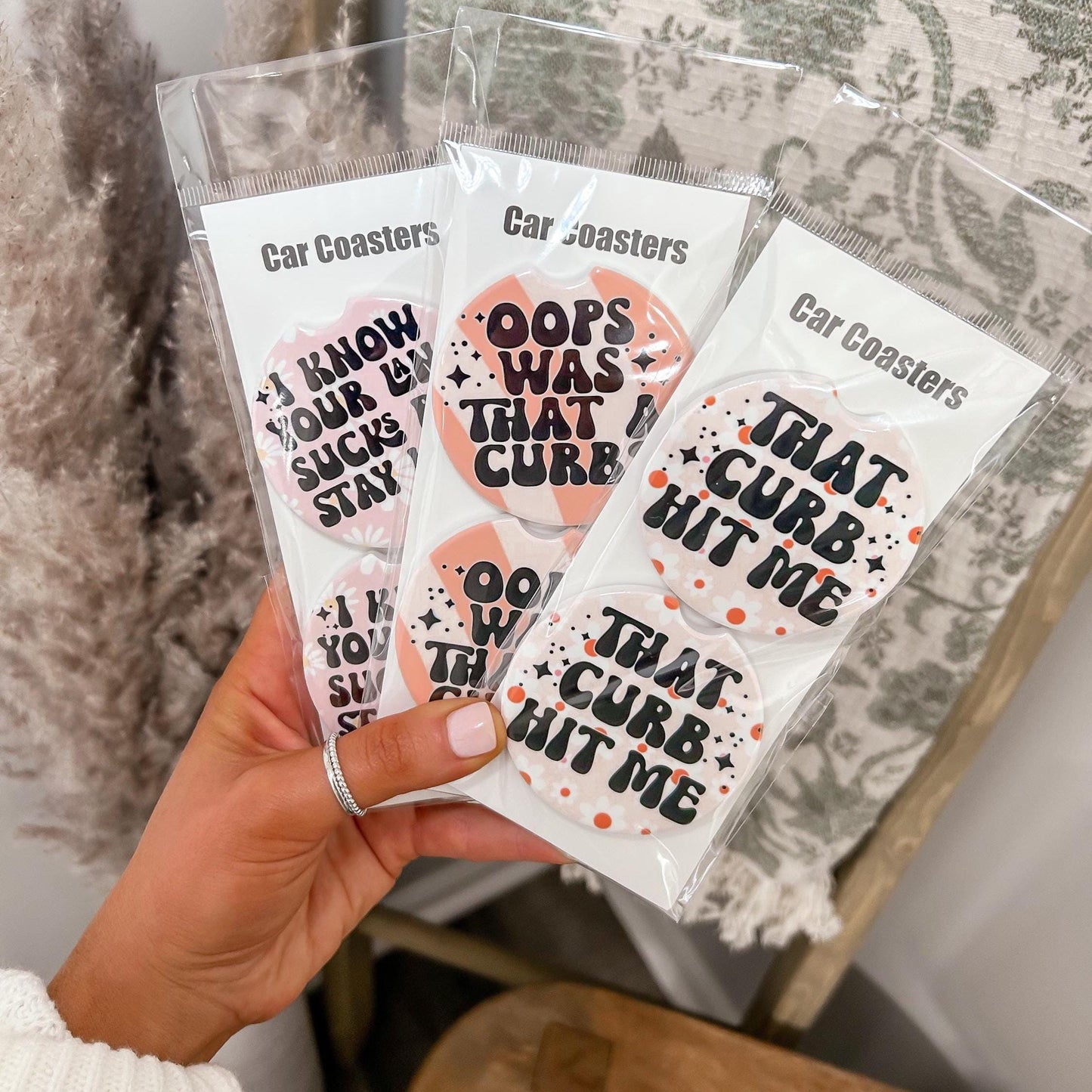 Retro Style - Ceramic Car Coasters