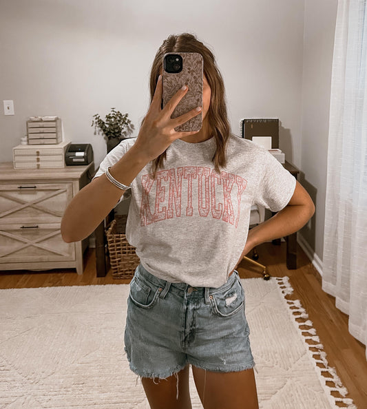 Pink Kentucky Floral Graphic Tee