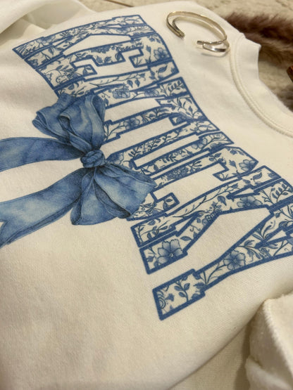 Floral KY with Bow crewneck sweatshirt