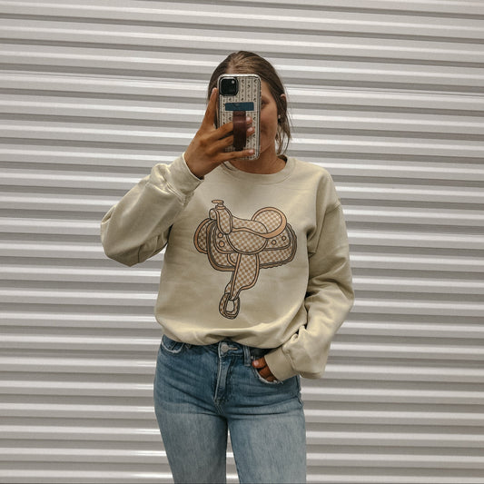 Checkered Saddle Sweatshirt