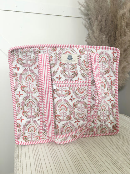 Dahlia Large Quilted Zipper Tote Bag