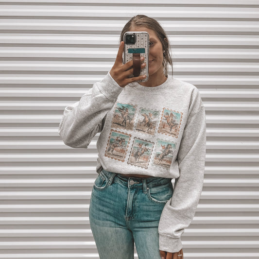 Vintage Rodeo Cowboy Stamp Sweatshirt