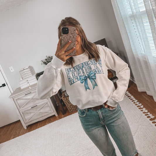 Floral KY with Bow crewneck sweatshirt