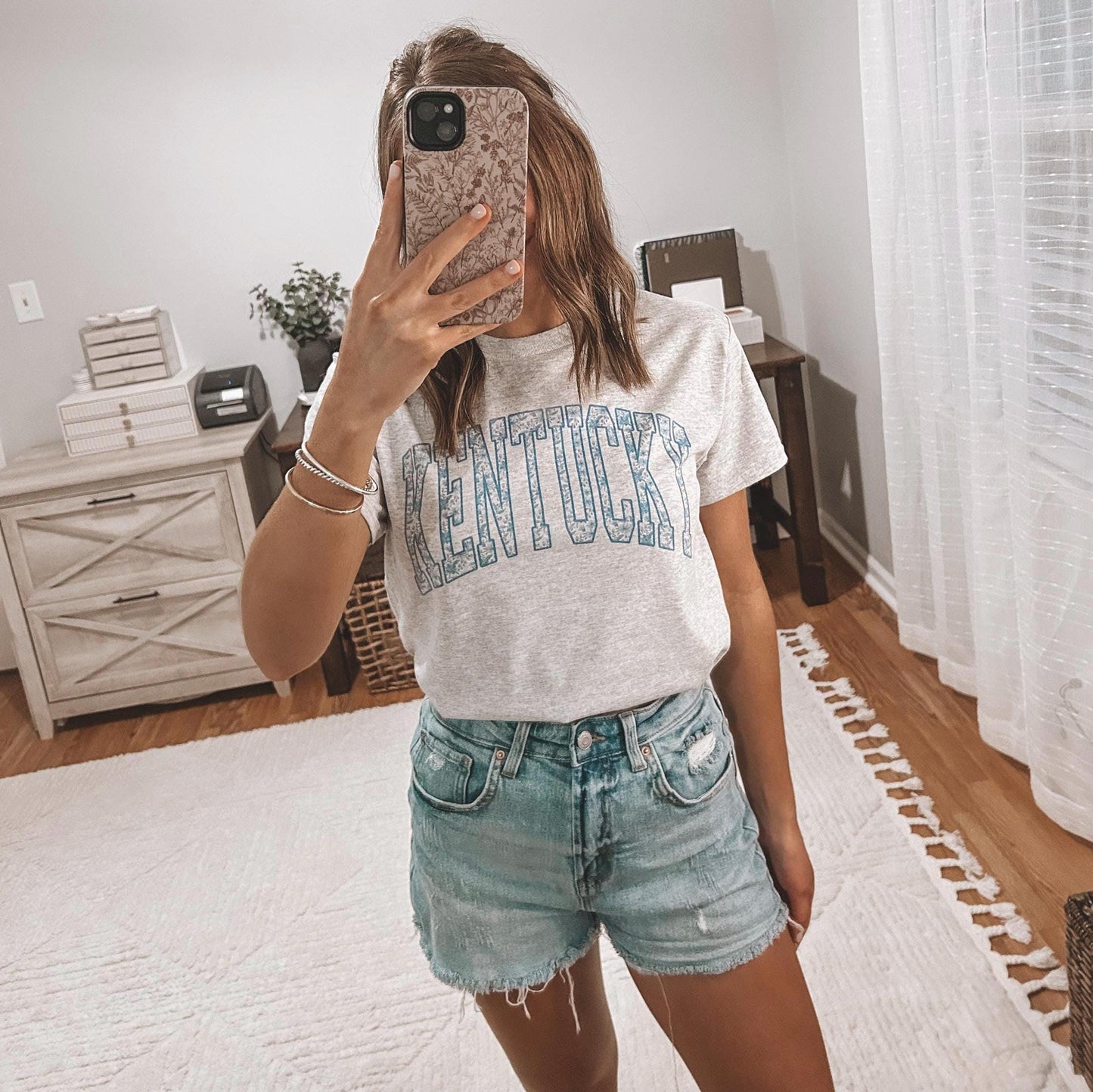 Blue Kentucky Floral Graphic Tee