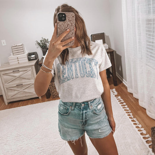 Blue Kentucky Floral Graphic Tee